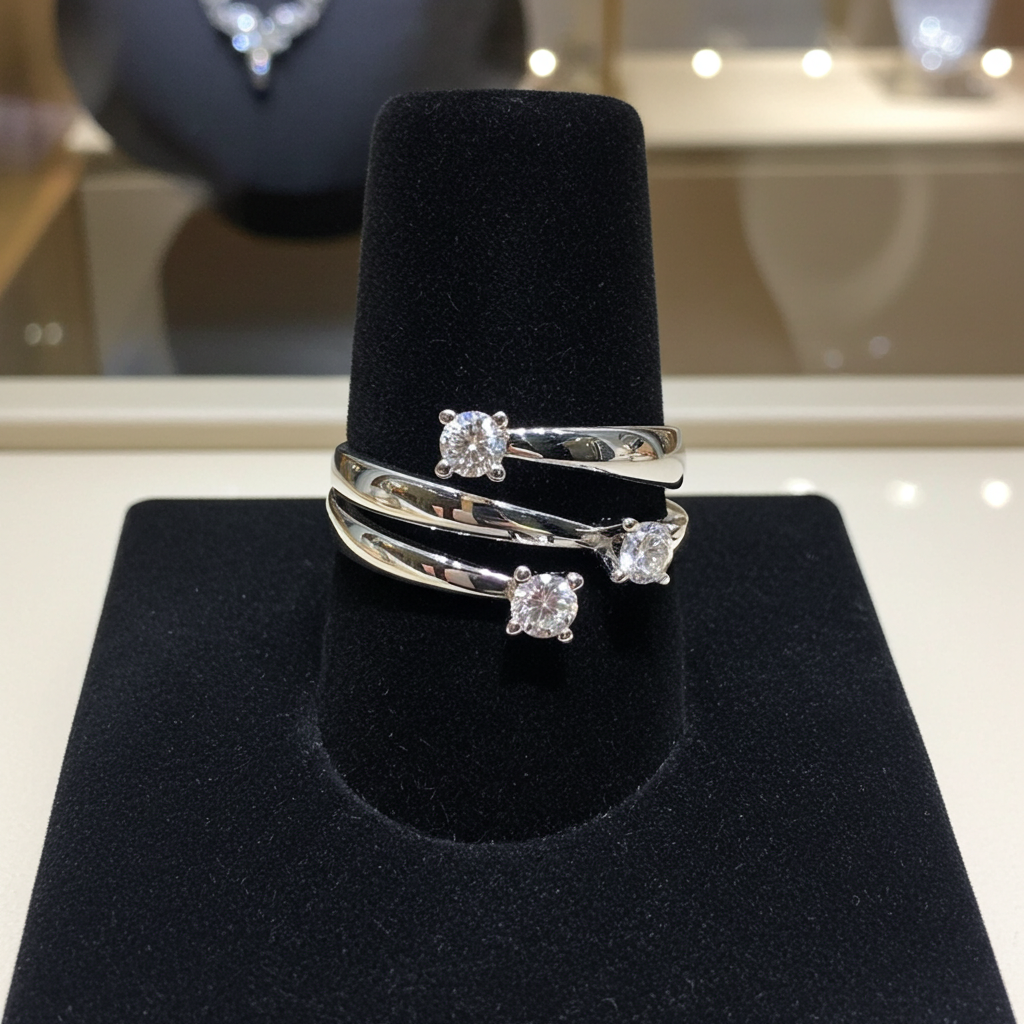 Anello trilogy , diamanti naturali 0.45ct certificato IGI D IF