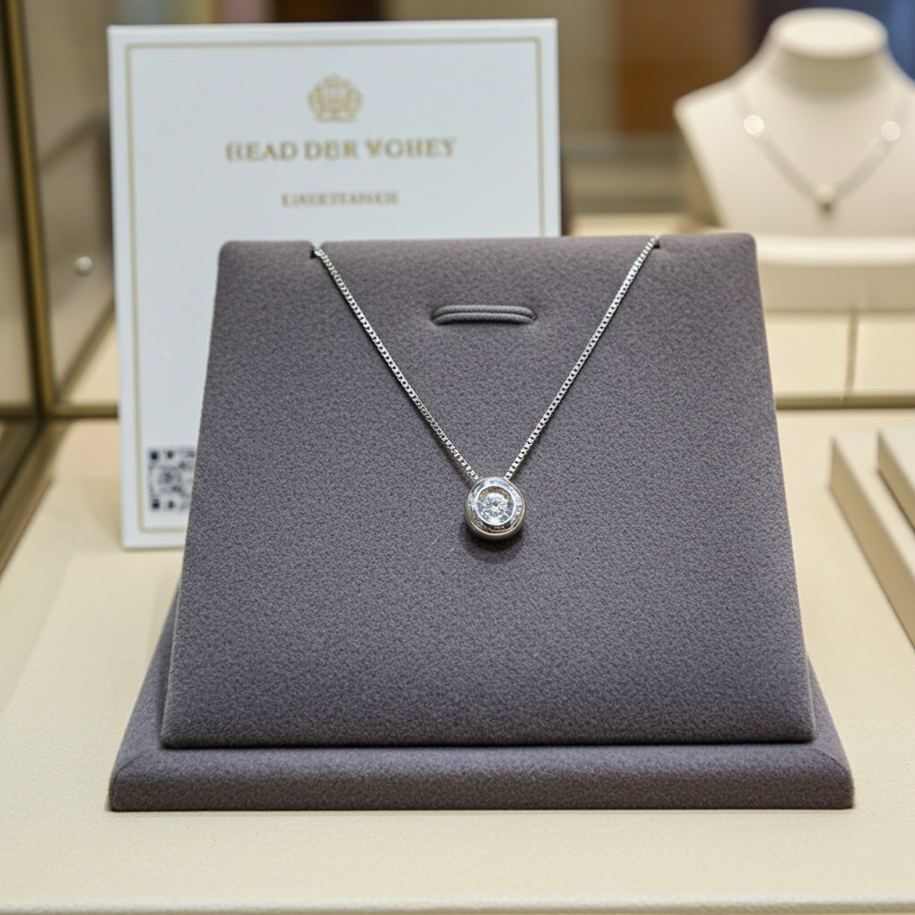 ciondolo punto luce  a cipollina in oro bianco 18k e diamante naturale  0,30 ct