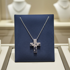 Collana con ciondolo - 18 carati Oro bianco - 2.62ct. Cw. Zaffiro - Diamante