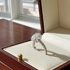 Anello solitario in oro bianco e diamanti naturali ovale 1.99 ct