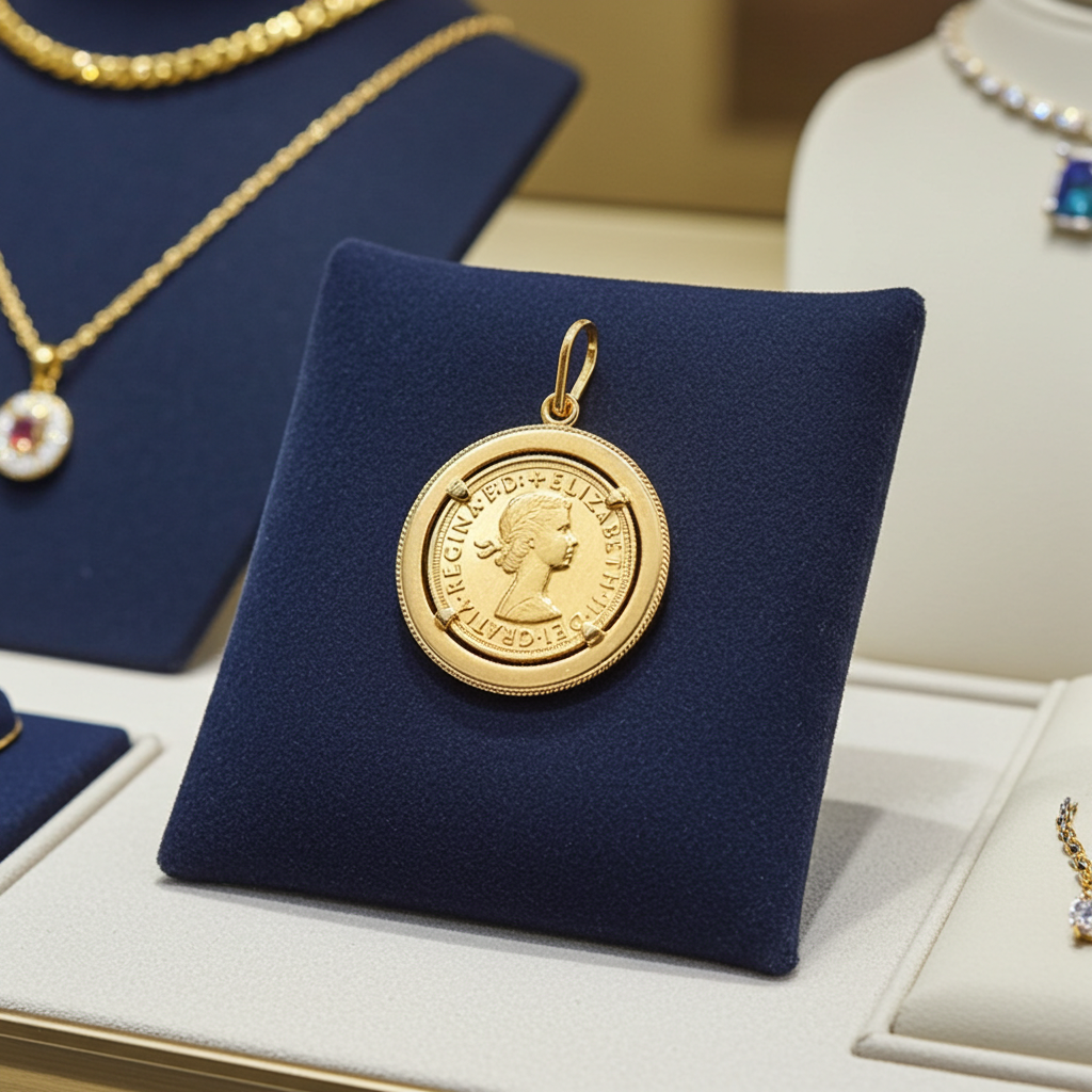 Ciondolo in oro con sterline oro 22k