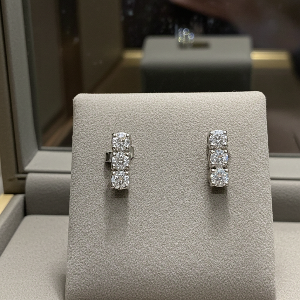 Orecchini “Trilogy” con 0.42ct Diamanti Naturali