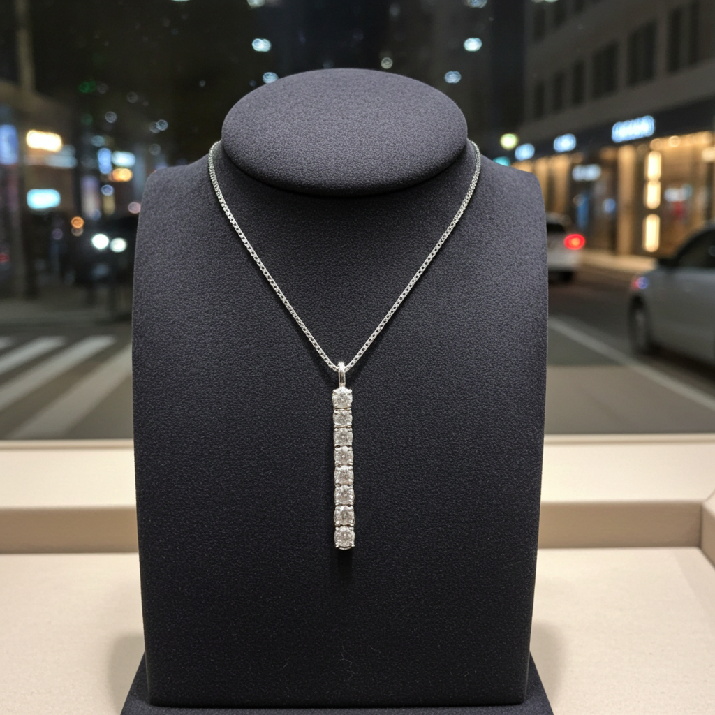 Ciondolo tennis in oro e diamante naturale 0.56ct