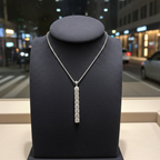 Collana con ciondolo - 18 carati Oro bianco 0.60ct  Diamante (Naturale)
