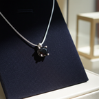 Collana con ciondolo -18 carati Oro bianco Diamante (Naturale) nero 0.45ct