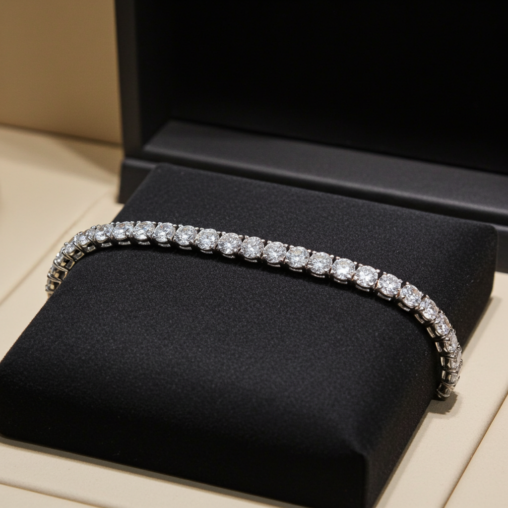 bracciale tennis in oro bianco 18k 750  e diamanti naturali 2,70ct