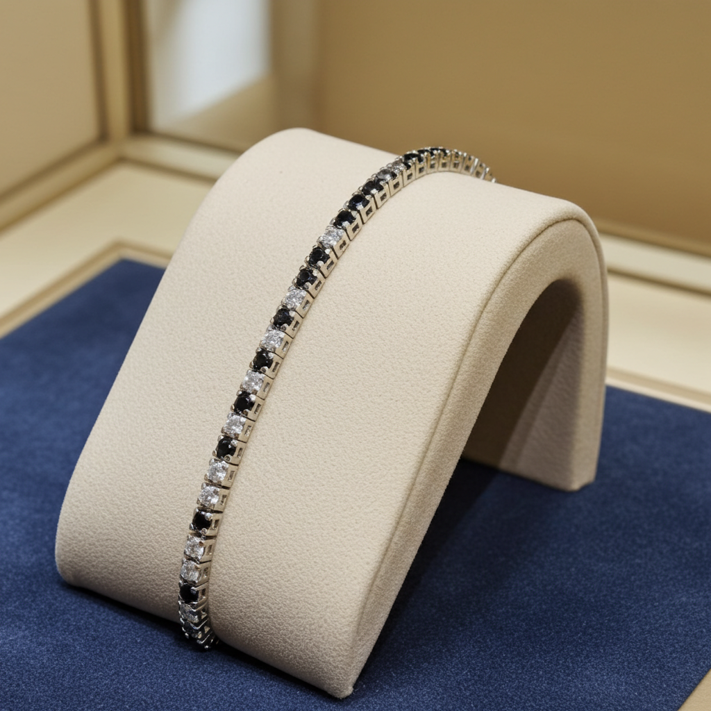 Bracciale tennis in oro bianco e diamanti naturali 4.00ct
