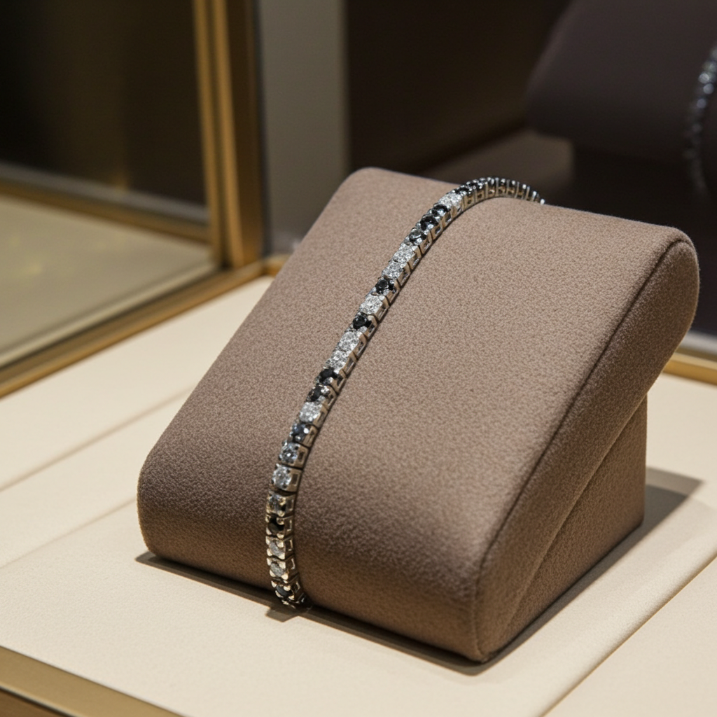 Bracciale tennis in oro bianco e diamanti naturali 4.00ct