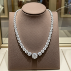 Collana tennis in oro bianco e diamanti naturali 57 ct