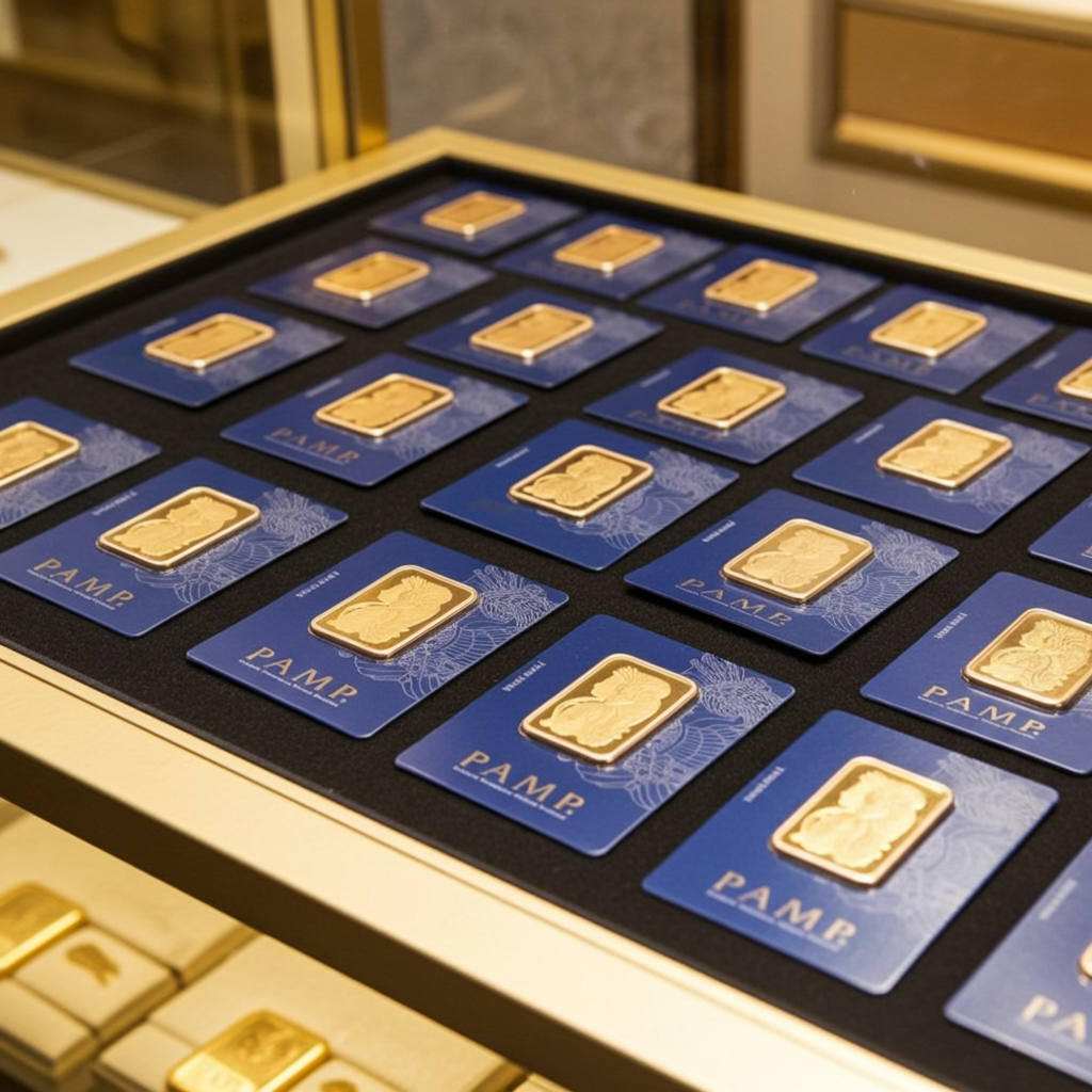 5 Lingotto d’oro pamp 24k 50 grammi