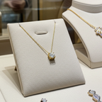 ciondolo punto luce in oro bianco 18k con diamanti naturale  0,10 ct