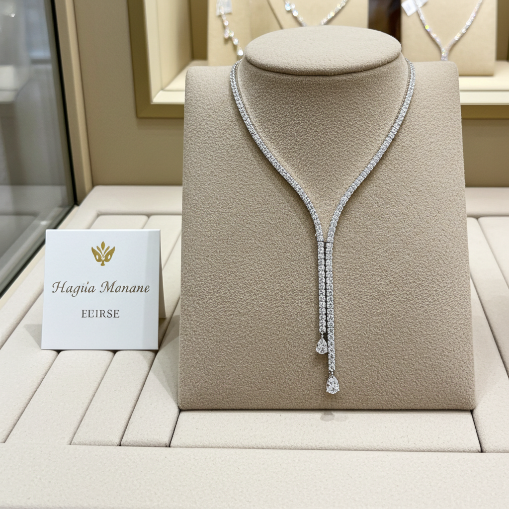 Collana Tennis - 18 carati Oro bianco - 11,34ct. tw. Diamante Naturale