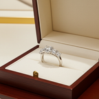 Anello fidanzamento in oro bianco 18k e diamanti naturali certificato igi 1.45ct
