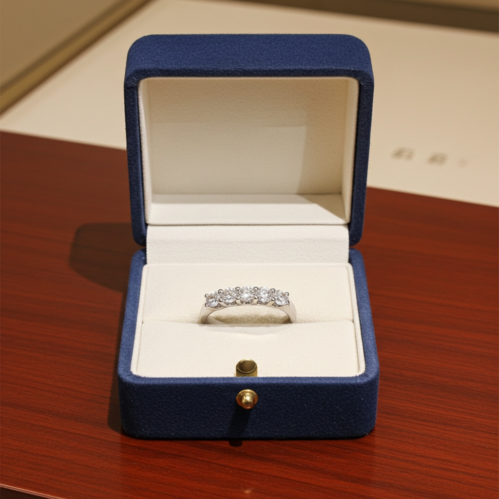Anello Riviera -1.00 ct -  5 Diamanti Naturali