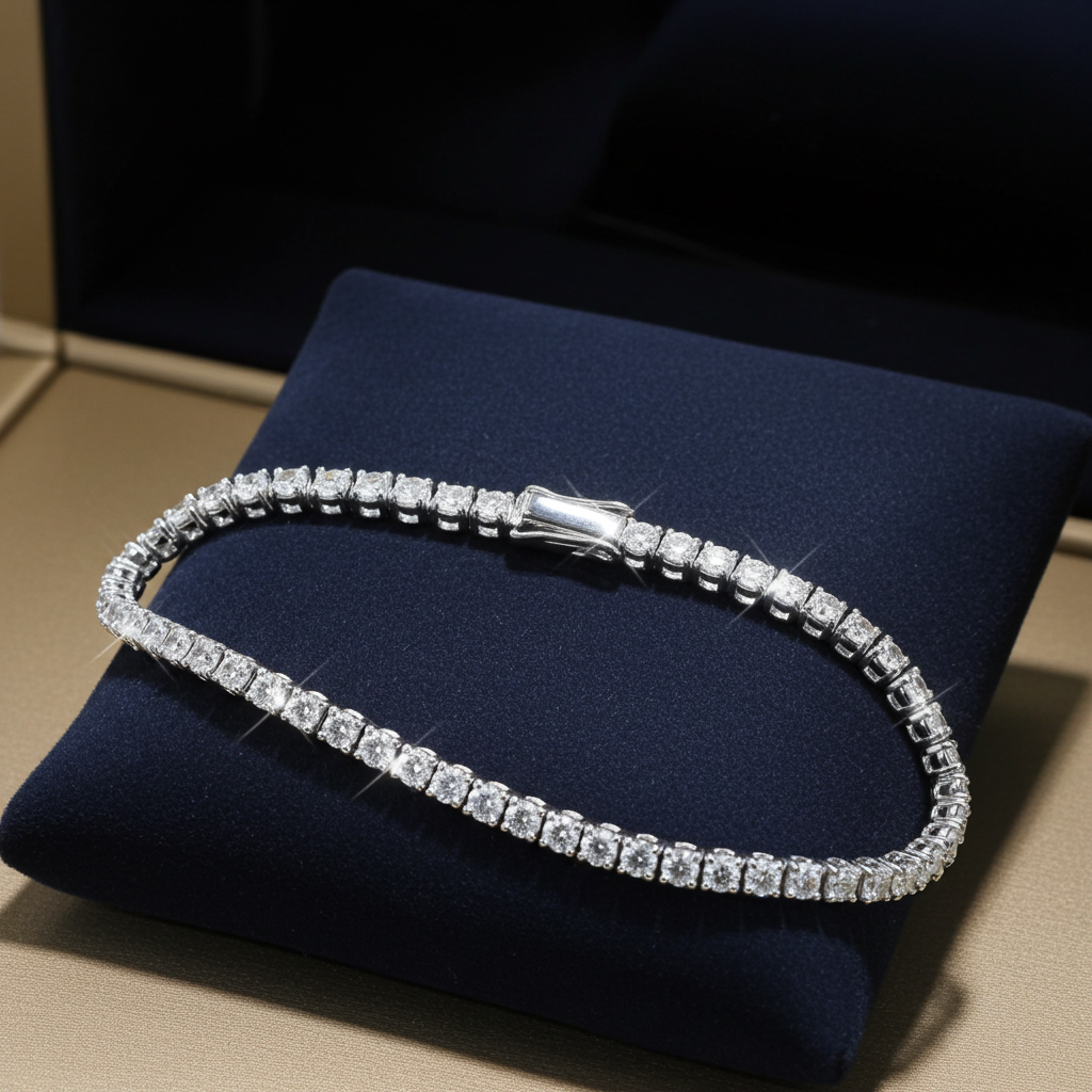 Bracciale - 18 carati Oro bianco - 3.26ct. tw. Diamante (Naturale)