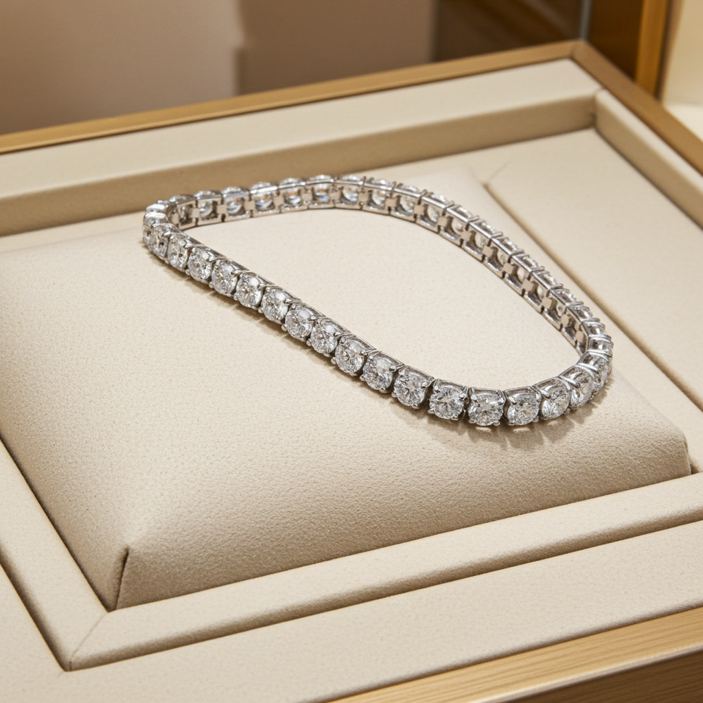 Bracciale tennis certificato HRD diamanti naturali 4,03 ct E VVS1