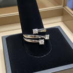 Anello trilogy , diamanti naturali 0.45ct certificato IGI D IF