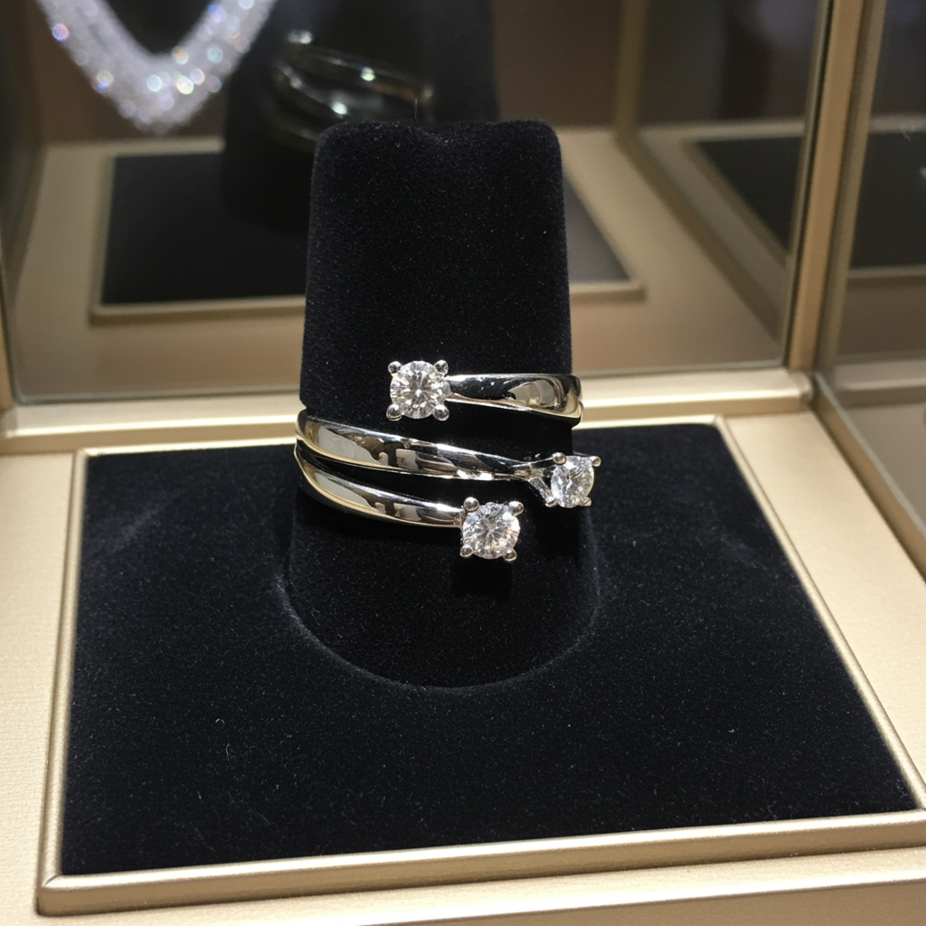 Anello trilogy , diamanti naturali 0.45ct certificato IGI D IF