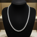 collana giro collo tennis in oro bianco 18k 750 e diamanti naturali 9 ct