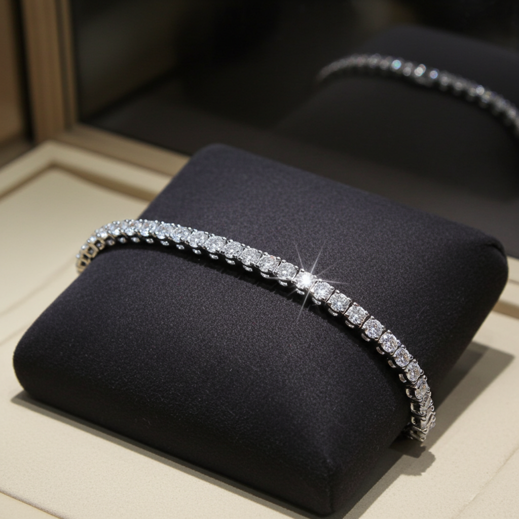 Bracciale tennis - 18 carati Oro bianco - 1.00ct. tw. Diamante (Naturale)