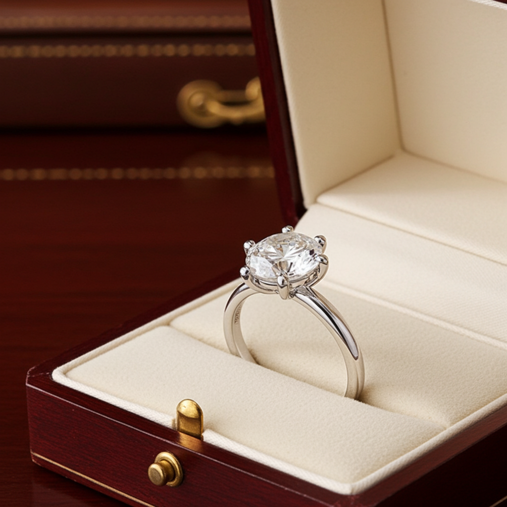 Anello - 18k giallo - 0.48ct. tw. Diamante ( Naturale)- Certificato IGI