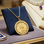 Collana - Ciondolo  oro con sterline oro 22k