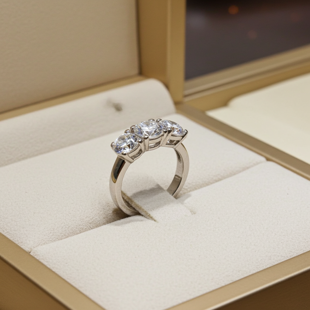 Anello Trilogy -1.35ct Diamanti Naturali