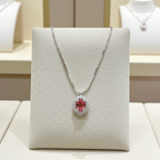 Collana in oro bianco 18k e diamanti naturali e zaffiro naturale 1.20ct