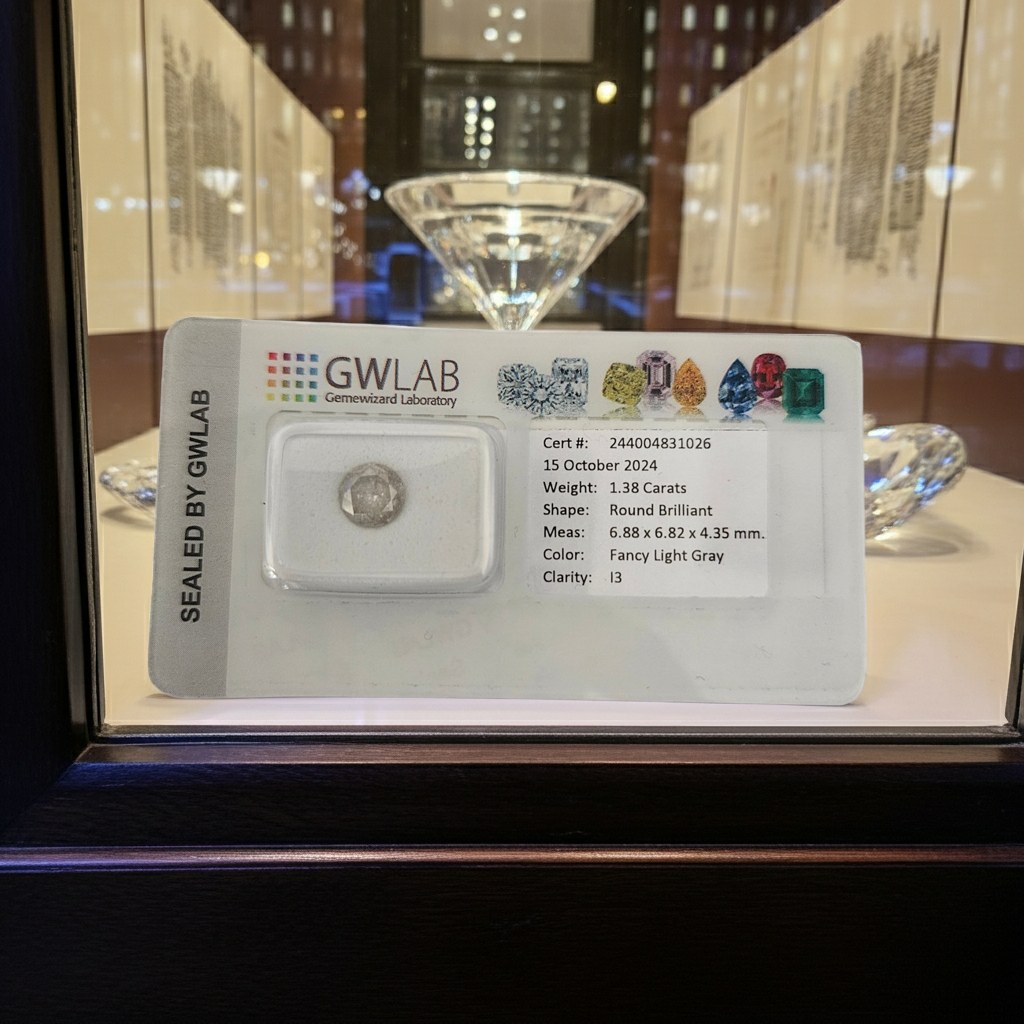 Diamante naturale certificato 1.38ct