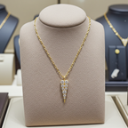 Collana con ciondolo - 18k giallo Diamante (Naturale) 0.20ct