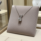 Collana con ciondolo - 18 carati Oro Bianco- 0.90ct. tw. Diamante
