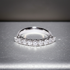 Anello veretta a 9 diamanti naturali 0.90 ct certificato IGI D VVS1
