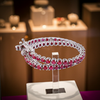 Bracciale - 18 carati Oro bianco - 4.30ct. tw. Rubino - Diamante
