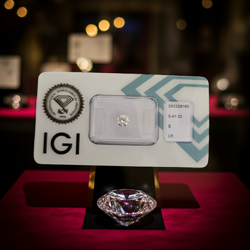 diamanti naturali certificato IGI  0.41ct E IF