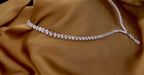 Collana tennis in oro bianco 18k e diamanti naturali taglio pera 37.50ct