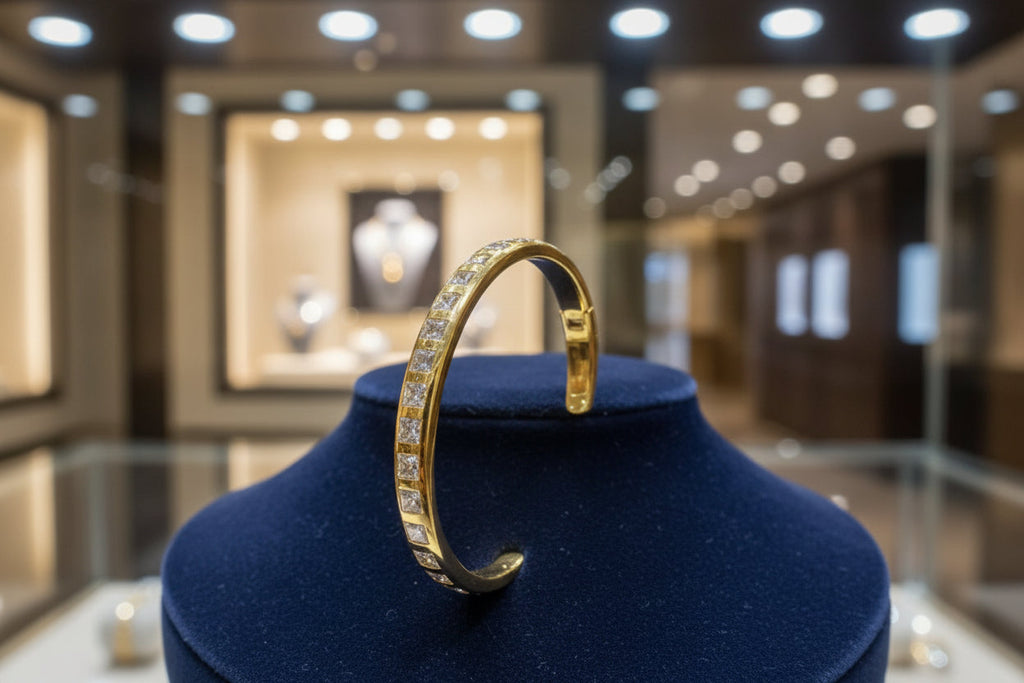 Bracciale elegante 10,10 ct  forma principessa diamanti  incassato oro