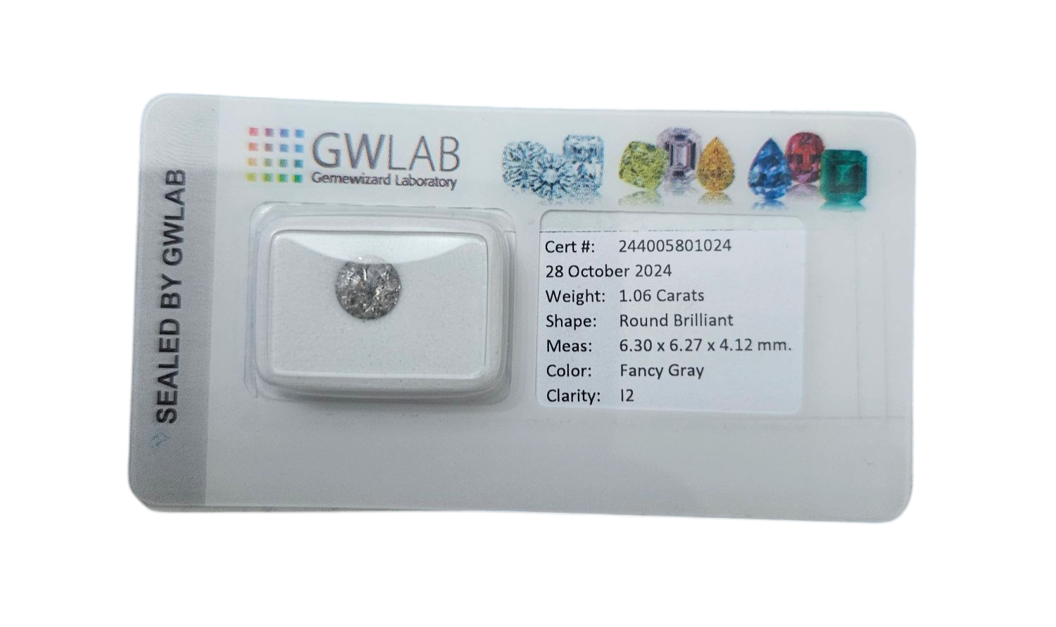 Diamante naturale certificato 1.06 ct