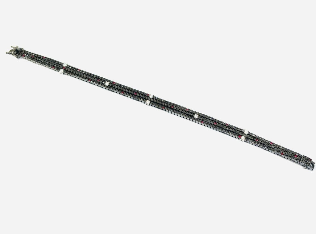 Bracciale tennis in oro bianco e diamanti naturali 9.60ct