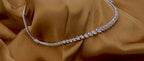 Collana tennis in oro bianco 18k e diamanti naturali taglio pera 37.50ct