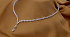 Collana tennis in oro bianco 18k e diamanti naturali taglio pera 37.50ct