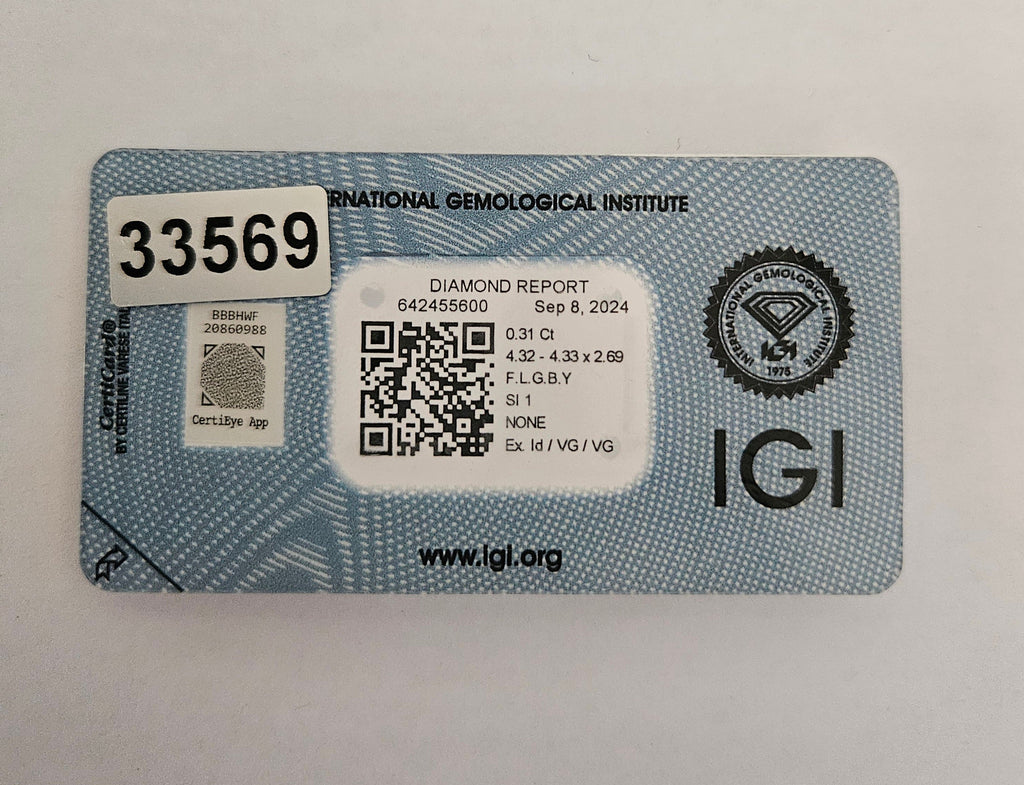 diamanti naturali certificato IGI  0.31ct