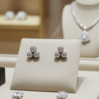 Orecchini Trilogy- 18 carati Oro bianco 0.90ct Diamante (Naturale) - Diamante