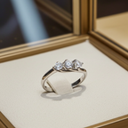 anello trilogy in oro bianco 18k con 3 diamanti naturali 0,60ct