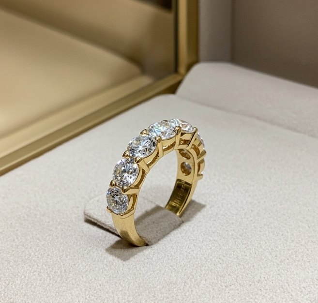 Anello riviera 18 carati Oro giallo 3.51ctDiamante (Coltivato in laboratorio)