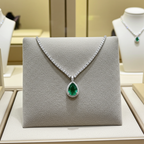 Collana tennis in oro e smeraldo e diamanti naturali 8.44 ct