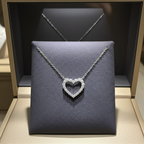 Collana Cuore - 18 carati Oro bianco - 1.00 ct. tw. Diamante Naturali