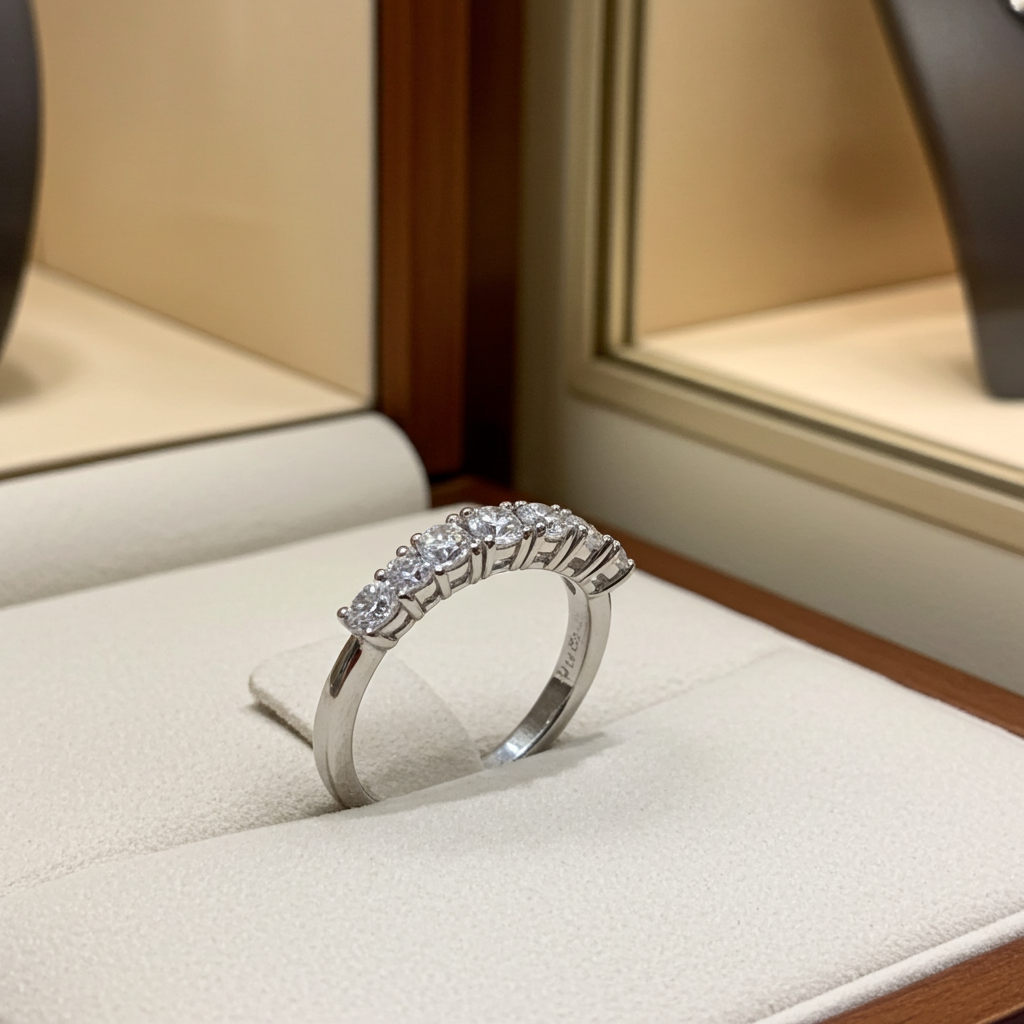Anello Riviera -0.70 ct 7 Diamanti Naturali