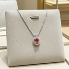 Collana in oro bianco 18k e diamanti naturali e zaffiro naturale 1.20ct