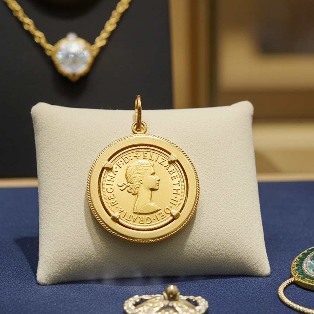 Ciondolo in oro con sterline oro 22k