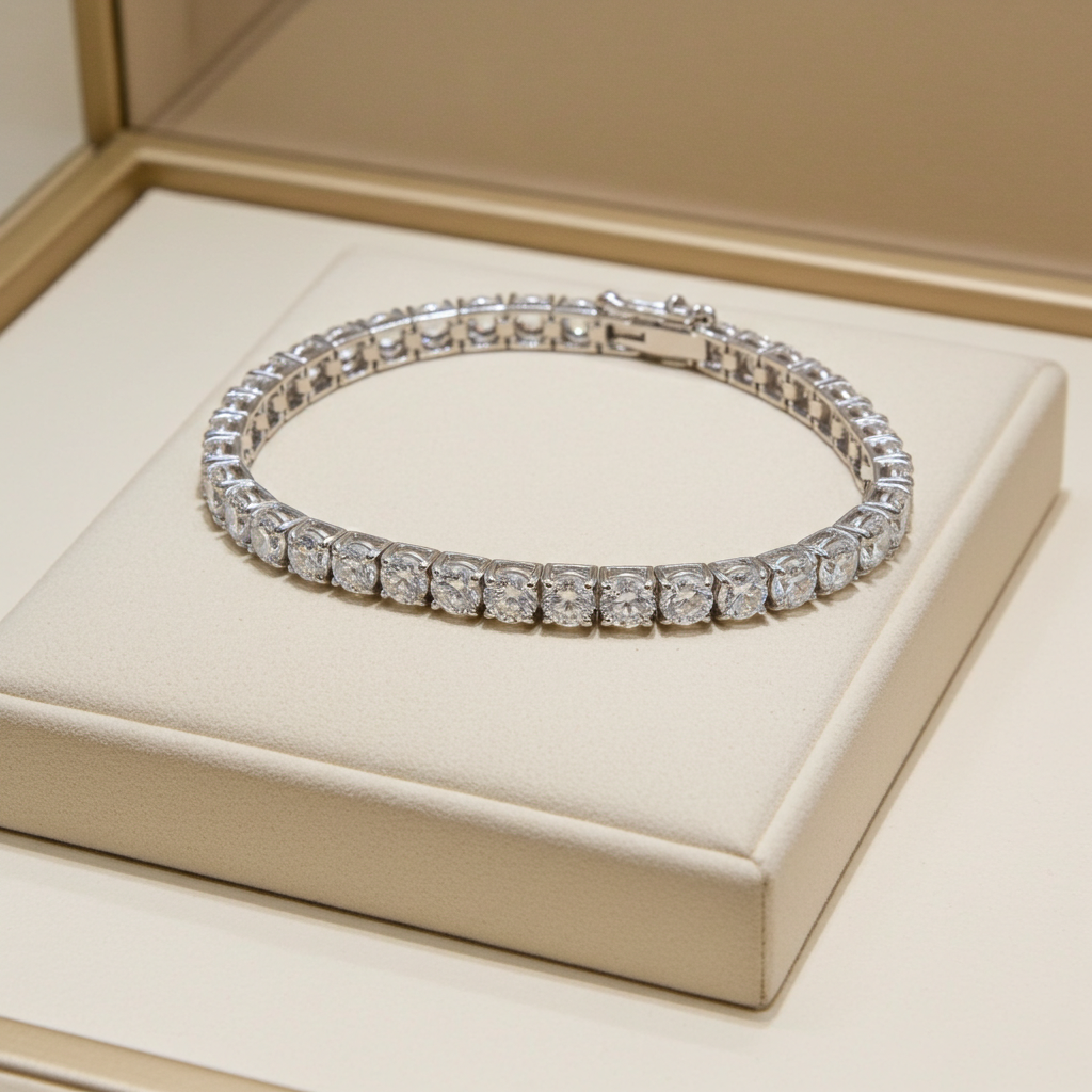 Bracciale tennis certificato HRD diamanti naturali 0,96 ct E VVS1